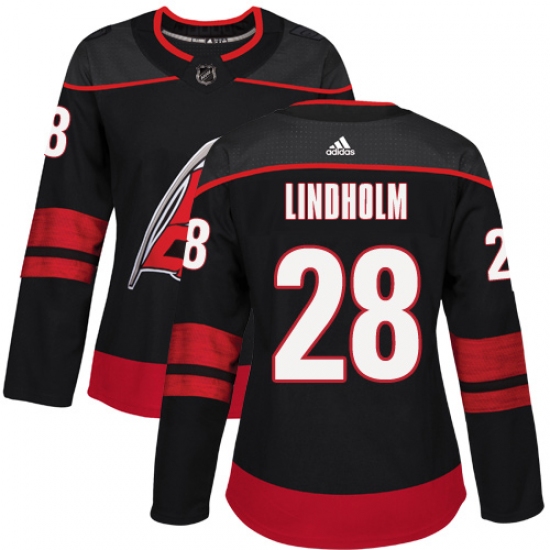 Women's Adidas Carolina Hurricanes #28 Elias Lindholm Premier Black Alternate NHL Jersey - Ujersey
