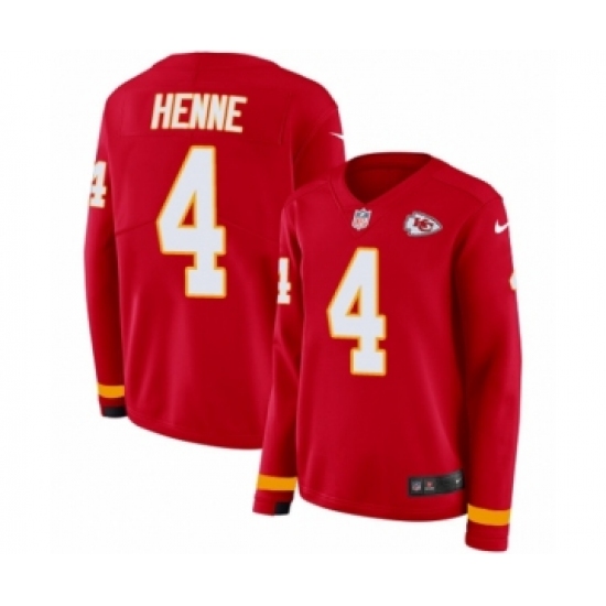 Women's Nike Kansas City Chiefs #4 Chad Henne Limited Red Therma Long Sleeve NFL Jersey - Ujersey
