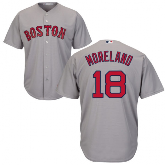 Youth Majestic Boston Red Sox #18 Mitch Moreland Authentic Grey Road Cool Base MLB Jersey - Ujersey