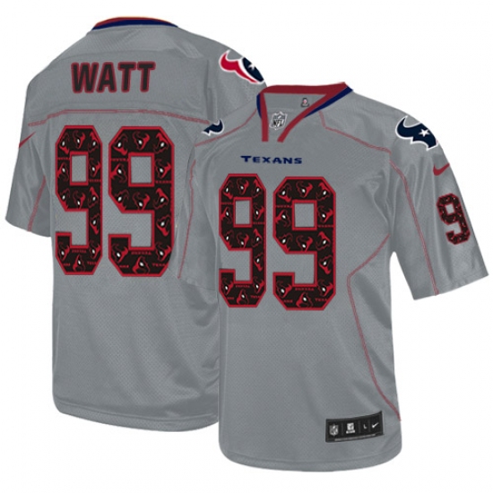 Men's Nike Houston Texans #99 J.J. Watt Elite New Lights Out Grey NFL Jersey - Ujersey