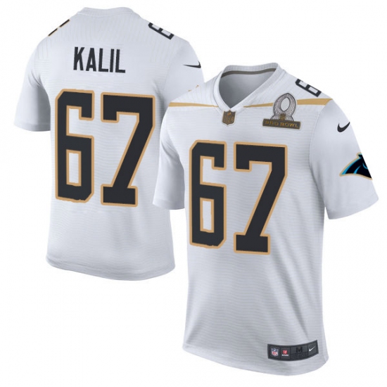 Men's Nike Carolina Panthers #67 Ryan Kalil Elite White Team Rice 2016 Pro Bowl NFL Jersey - Ujersey