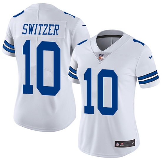 Women's Nike Dallas Cowboys #10 Ryan Switzer White Vapor Untouchable Limited Player NFL Jersey - Ujersey