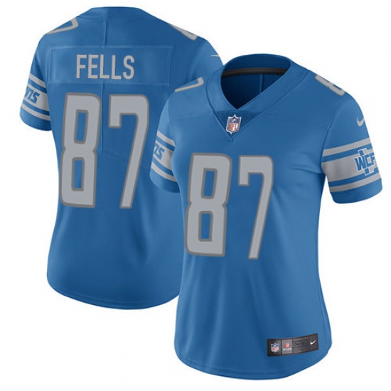 Women's Nike Detroit Lions #87 Darren Fells Elite Light Blue Team Color NFL Jersey - Ujersey