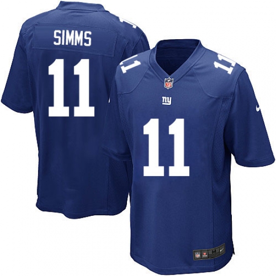 Men's Nike New York Giants #11 Phil Simms Game Royal Blue Team Color NFL Jersey - Ujersey