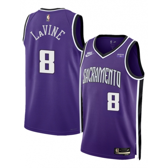 Men's Sacramento Kings #8 Zach LaVine Purple 2025 Classic Edition Stitched Basketball Jersey - Ujersey