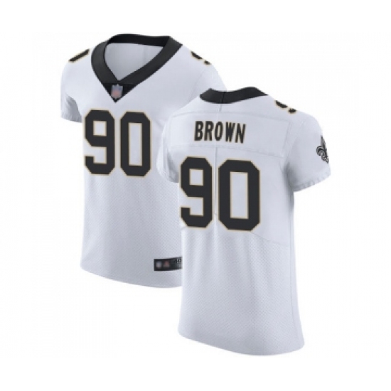 Men's New Orleans Saints #90 Malcom Brown White Vapor Untouchable Elite Player Football Jersey - Ujersey