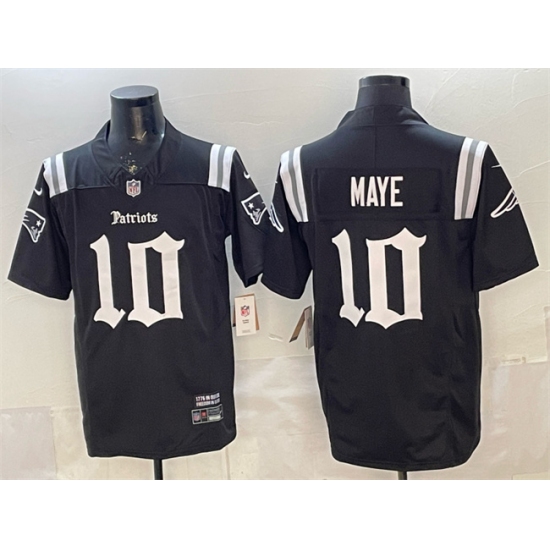 Men's New England Patriots #10 Drake Maye Black F.U.S.E. Gothic Revolution Edition Stitched Football Jersey - Ujersey