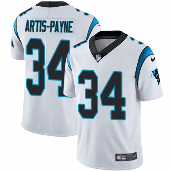 Youth Nike Carolina Panthers #34 Cameron Artis-Payne White Vapor Untouchable Limited Player NFL Jersey - Ujersey