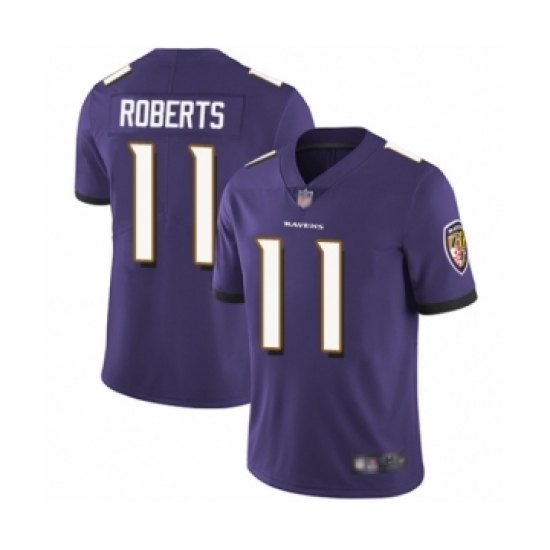 Men's Baltimore Ravens #11 Seth Roberts Purple Team Color Vapor Untouchable Limited Player Football Jersey - Ujersey