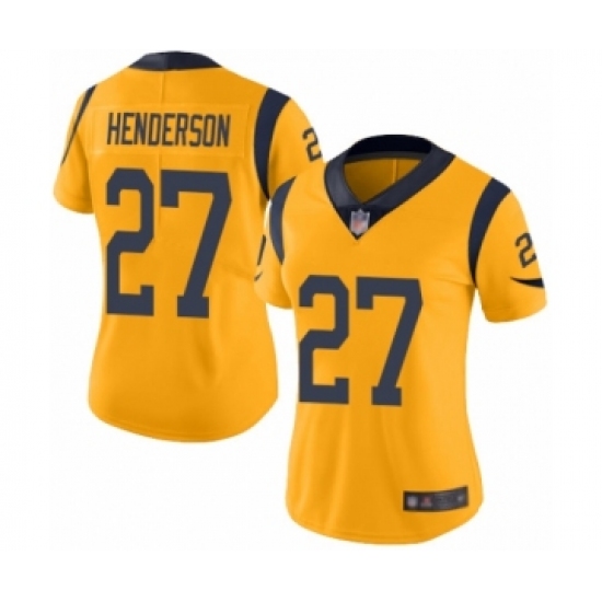 Women's Los Angeles Rams #27 Darrell Henderson Limited Gold Rush Vapor Untouchable Football Jersey - Ujersey