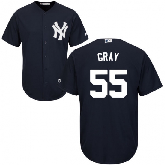 Youth Majestic New York Yankees #55 Sonny Gray Authentic Navy Blue Alternate MLB Jersey - Ujersey