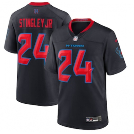 Men's Houston Texans #24 Derek Stingley Jr. Nike Navy 2nd Alternate Game Jersey - Ujersey