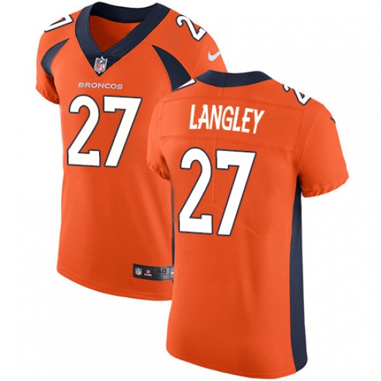 Men's Nike Denver Broncos #27 Brendan Langley Orange Team Color Vapor Untouchable Elite Player NFL Jersey - Ujersey