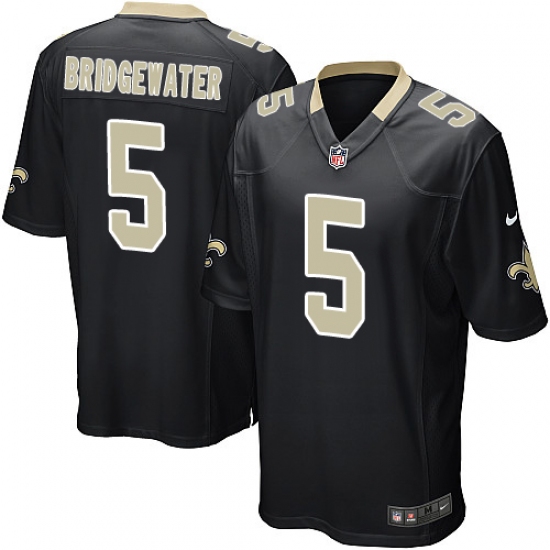 Men's Nike New Orleans Saints #5 Teddy Bridgewater Game Black Team Color NFL Jersey - Ujersey