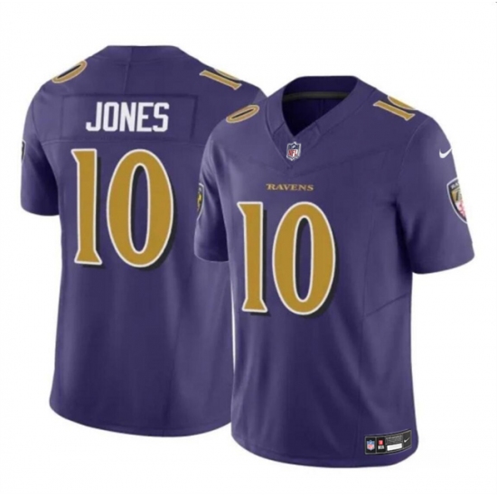 Men's Baltimore Ravens #10 Emory Jones Purple 2023 F.U.S.E Vapor Limited Football Jersey - Ujersey