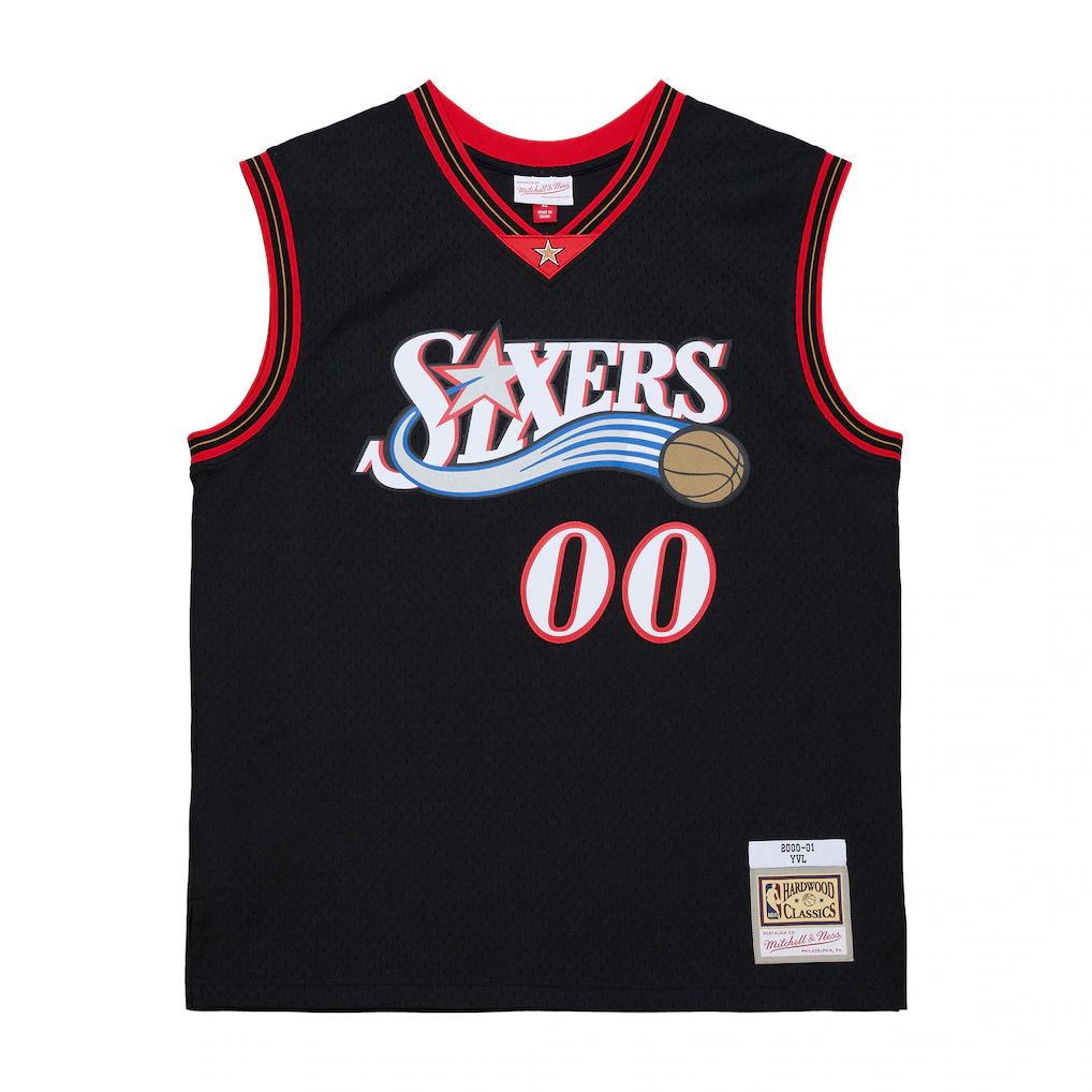 Men's Philadelphia 76ers Mitchell & Ness x Playboi Carti Black 2000-01 Swingman Jersey - Vujersey Los Angeles Rams