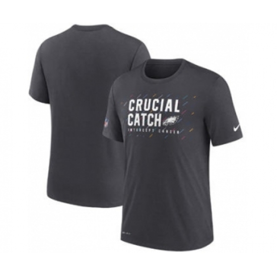 Men's Philadelphia Eagles Charcoal 2021 Crucial Catch Performance T-Shirt - Ujersey