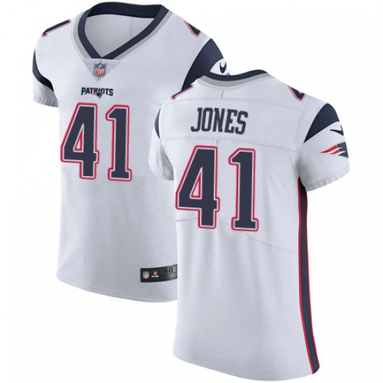 Men's Nike New England Patriots #41 Cyrus Jones White Vapor Untouchable Elite Player NFL Jersey - Ujersey