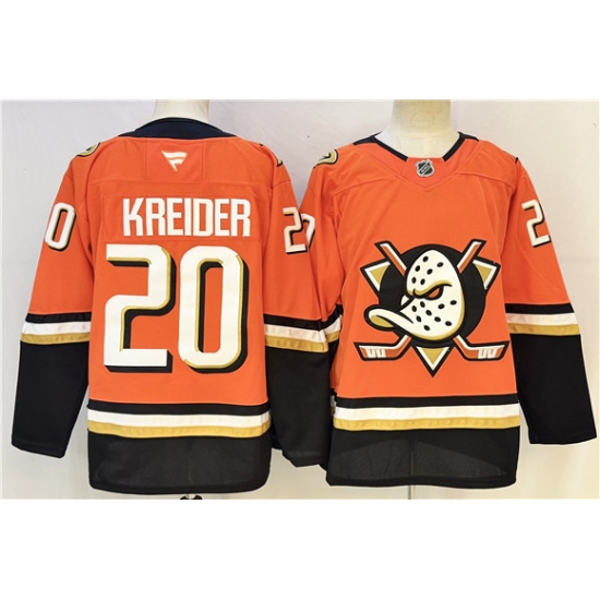 Men's Anaheim Ducks #20 Chris Kreider Orange 2026 Home Stitched Hockey Jersey - Ujersey