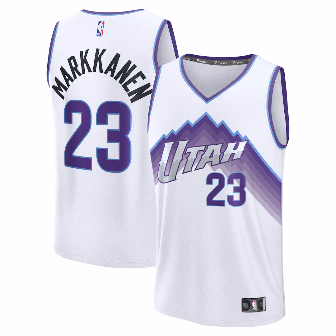 Men's Utah Jazz Lauri Markkanen Fanatics White Fast Break Replica Player Jersey - Association Edition - Ujersey