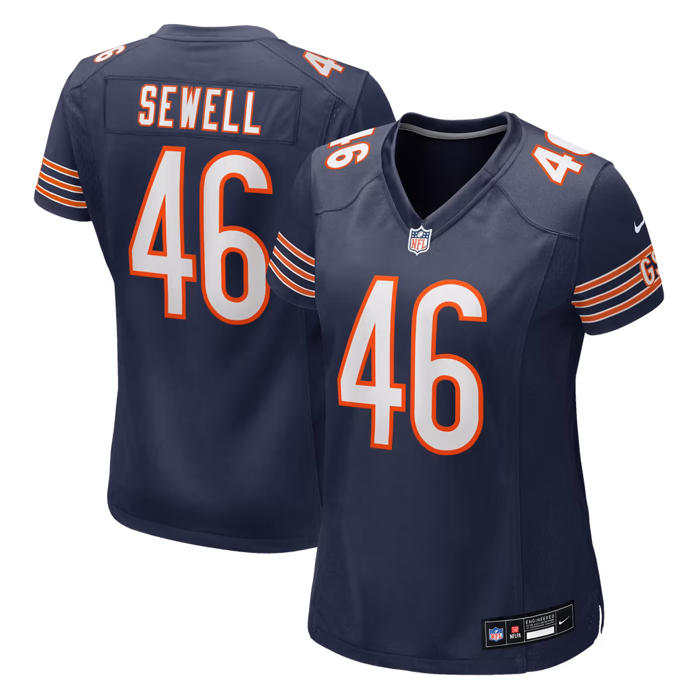 Women's Chicago Bears Nephi Sewell Nike Navy Team Game Jersey - ujerseystore