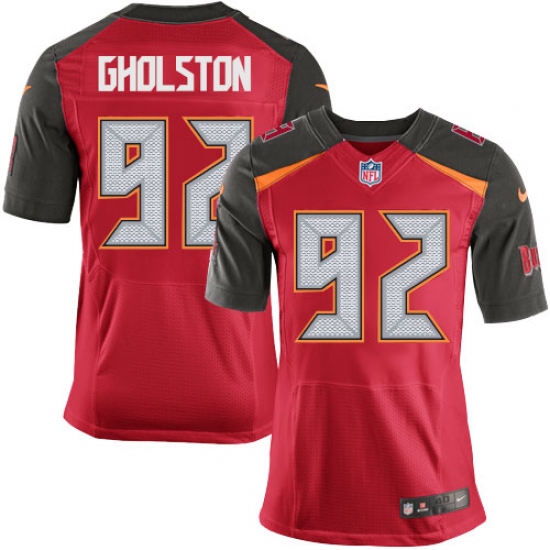 Men's Nike Tampa Bay Buccaneers #92 William Gholston Elite Red Team Color NFL Jersey - Ujersey