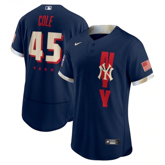 Men's New York Yankees #45 Gerrit Cole Nike Navy 2021 MLB All-Star Game Authentic Player Jersey - Ujersey