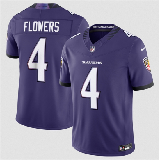 Men's Baltimore Ravens #4 Zay Flowers Purple 2026 F.U.S.E Vapor Stitched Limited Football Jersey - Ujersey