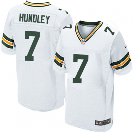 Men's Nike Green Bay Packers #7 Brett Hundley Elite White NFL Jersey - Ujersey