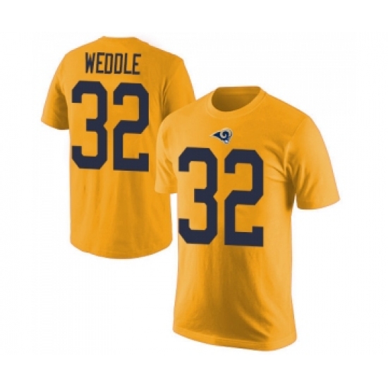 Men's Los Angeles Rams #32 Eric Weddle Gold Rush Pride Name & Number T-Shirt - Ujersey