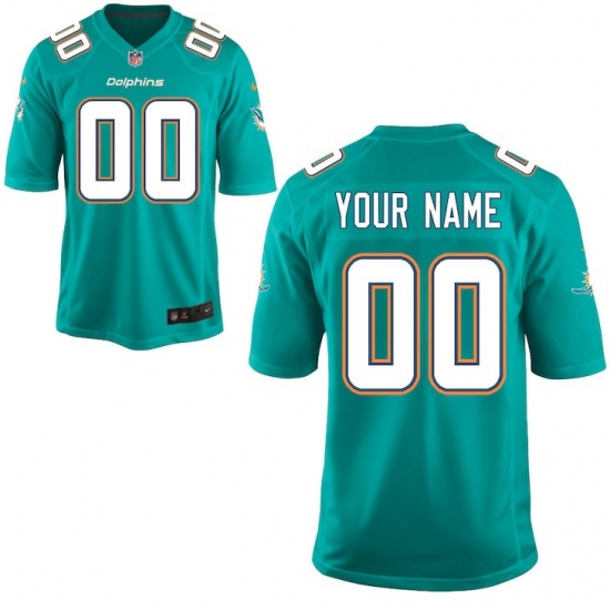 Men's Miami Dolphins Nike Aqua Custom Game Jersey - Ujersey