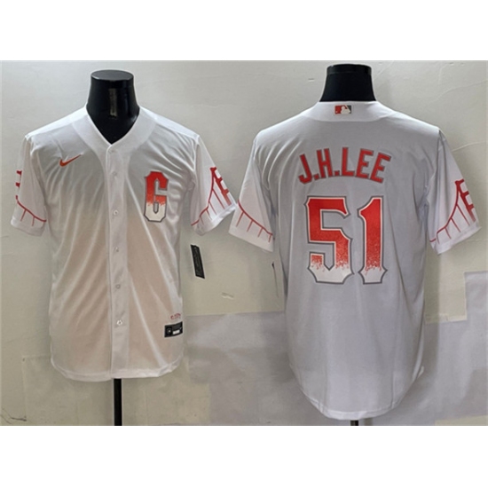 Men's San Francisco Giants #51 Jung Hoo Lee White City Connect Cool Base Stitched Baseball Jersey - Ujersey
