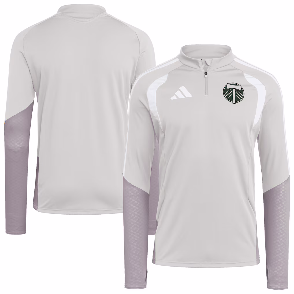 Men's Portland Timbers adidas Silver 2026 Tiro Competition Quarter-Zip Training Top - Ujersey NHL