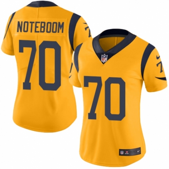 Women's Nike Los Angeles Rams #70 Joseph Noteboom Limited Gold Rush Vapor Untouchable NFL Jersey - Ujersey