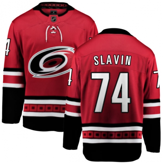 Youth Carolina Hurricanes #74 Jaccob Slavin Fanatics Branded Red Home Breakaway NHL Jersey - Ujersey