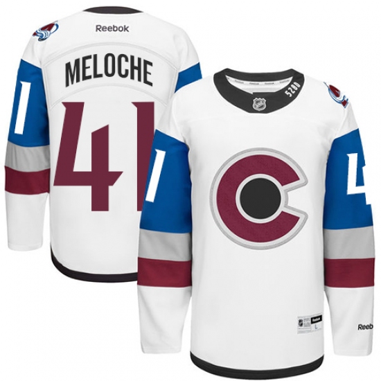 Men's Reebok Colorado Avalanche #41 Nicolas Meloche Premier White 2016 Stadium Series NHL Jersey - Ujersey