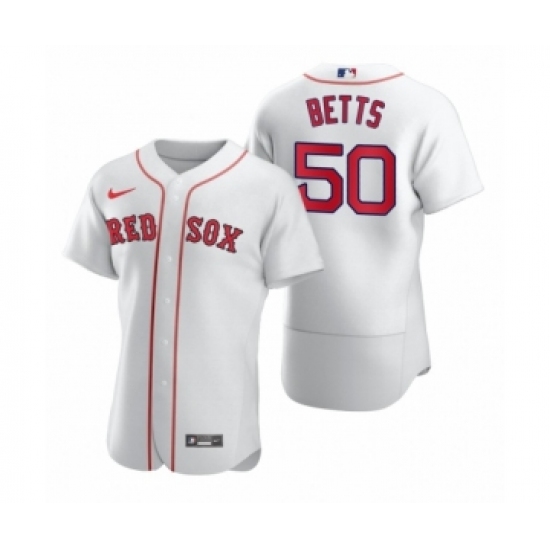 Men Boston Red Sox #50 Mookie Betts Nike White 2020 Authentic Jersey - Ujersey