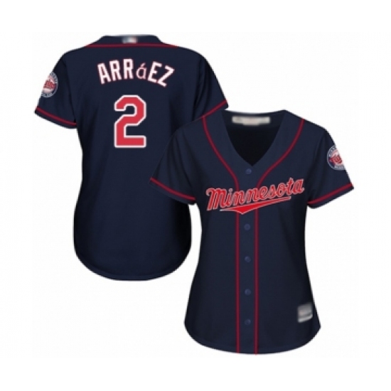 Women's Minnesota Twins #2 Luis Arraez Authentic Navy Blue Alternate Road Cool Base Baseball Player Jersey - Ujersey
