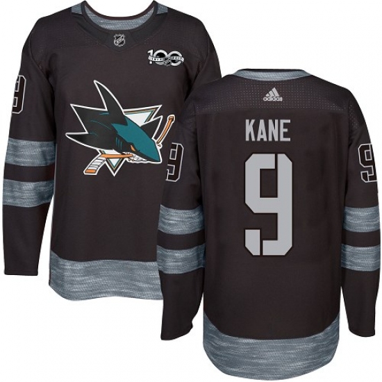 Men's Adidas San Jose Sharks #9 Evander Kane Authentic Black 1917-2017 100th Anniversary NHL Jersey - Ujersey