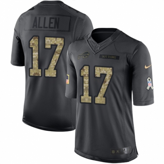Youth Nike Buffalo Bills #17 Josh Allen Limited Black 2016 Salute to Service NFL Jersey - Ujersey