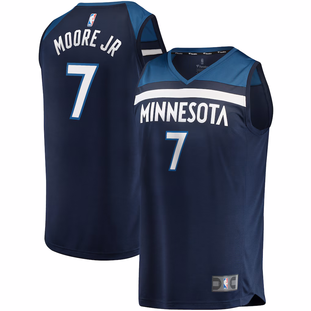 Men's Minnesota Timberwolves Wendell Moore Jr. Fanatics Navy 2022 NBA Draft First Round Pick Fast Break Replica Player Jersey Icon - Edition - Ujersey