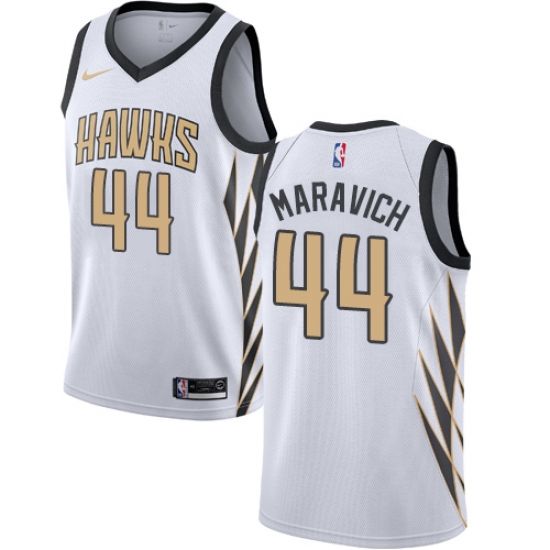 Women's Nike Atlanta Hawks #44 Pete Maravich Swingman White NBA Jersey - City Edition - Ujersey