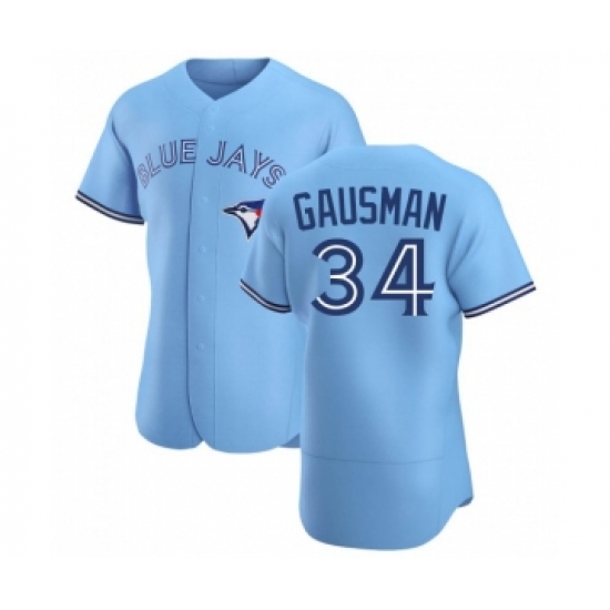 MEN'S TORONTO BLUE JAYS #34 KEVIN GAUSMAN BLUE POWDER ALTERNATE JERSEY - Ujersey