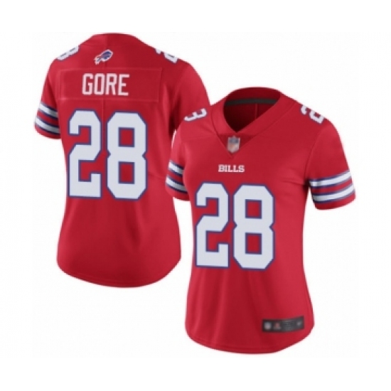 Women's Buffalo Bills #28 Frank Gore Limited Red Rush Vapor Untouchable Football Jersey - Ujersey