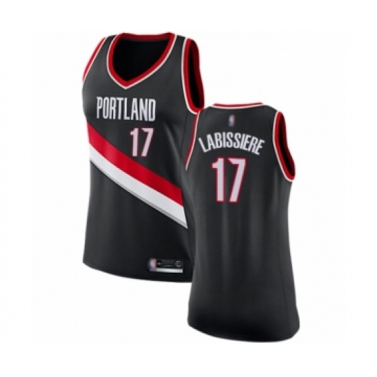 Women's Portland Trail Blazers #17 Skal Labissiere Swingman Black Basketball Jersey - Icon Edition - Ujersey