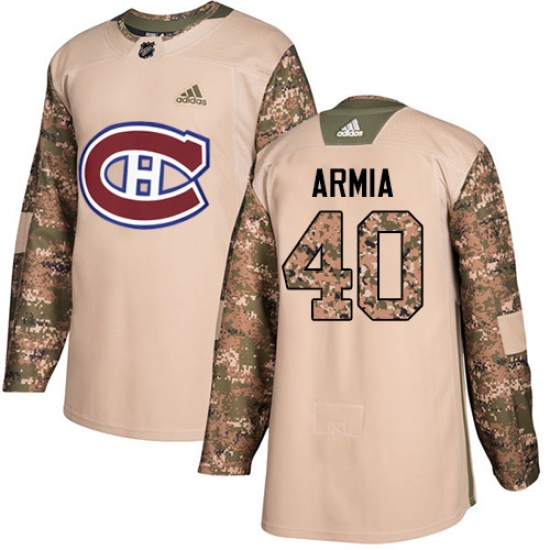 Men's Adidas Montreal Canadiens #40 Joel Armia Authentic Camo Veterans Day Practice NHL Jersey - Ujersey