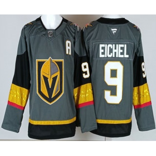 Men's Vegas Golden Knights #9 Jack Eichel Gray Authentic Jersey - Ujersey