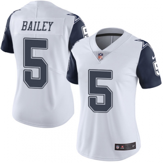 Women's Nike Dallas Cowboys #5 Dan Bailey Limited White Rush Vapor Untouchable NFL Jersey - Ujersey