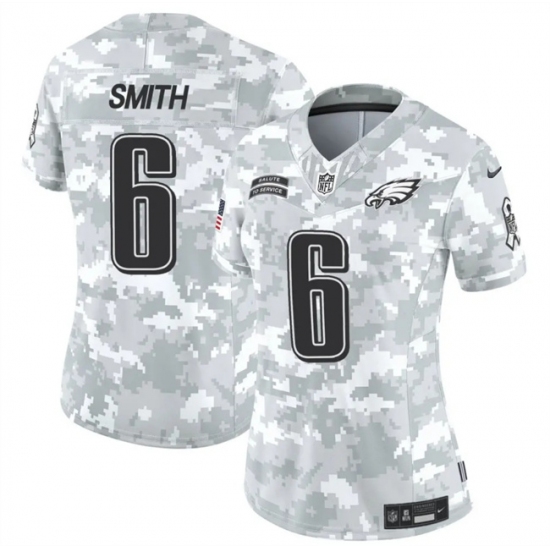 Women's Philadelphia Eagles #6 DeVonta Smith 2024 F.U.S.E Arctic Camo Salute To Service Limited Stitched Jersey(Run Small) - Ujersey