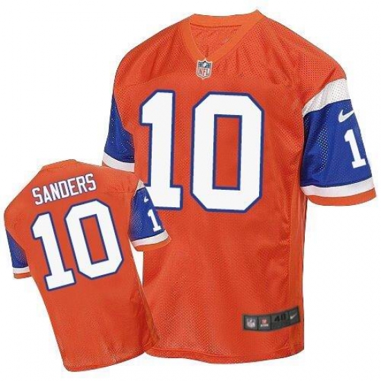 Men's Nike Denver Broncos #10 Emmanuel Sanders Elite Orange Throwback NFL Jersey - Ujersey